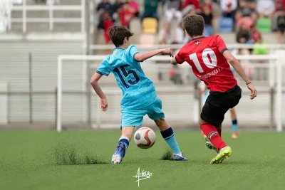 Jugadores de categoría infantil del equipo de fútbol Astrabuduako Futbol Taldea de Astrabudua, Erandio (Bizkaia)